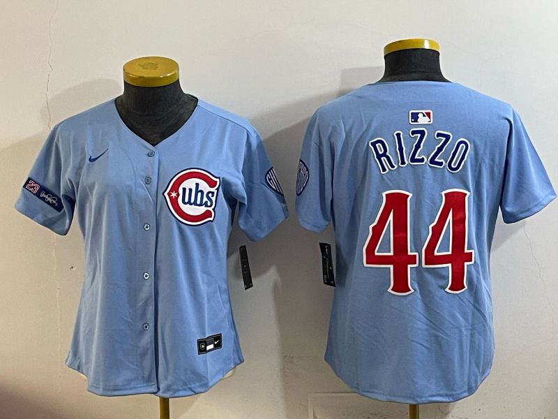 Youth 2025 Chicago Cubs #44 Rizzo Light blue Game Nike MLB Jersey style 01